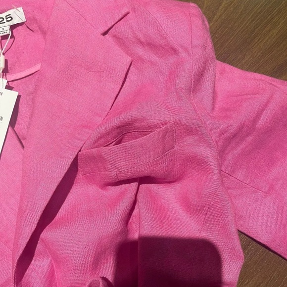 525 America hot pink linen blazer 💯 linen - Picture 3 of 6